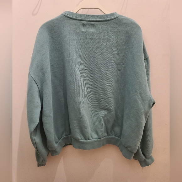 Kuwalla Cotton Crew Sweater - Sage Green - Size M - Picture 7 of 10
